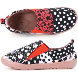 image:imageWomens Art Painted Casual Loafers Extra Wide Slipon Diabetic Shoes for Women Comfortable Canvas Arch Support Walking ShoesA04  Spots