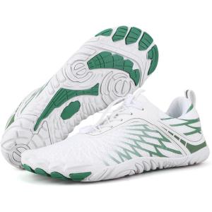 image:imageHike Barefoot Shoes Womens Mens Minimalist Footwear Wide Toe Box Zero Drop Hiking Shoes Lightweight Breathable SneakersXb06  White  Green